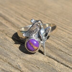 Angel - Copper Purple Turquoise 925 Ring